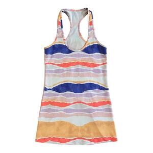 LULULEMON Cool Racerback CRB Tank Bleacher Stripe White Iris Flower Size S / 4